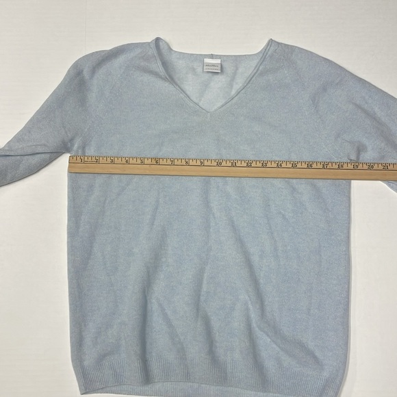 Max Mara Leisure Smirne Blue Wool Cashmere Blend V Neck Sweater Size Medium - Picture 5 of 6